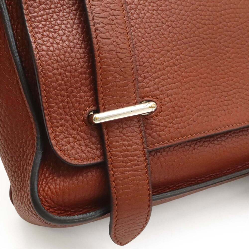 HERMES Steve Caporal 27 Shoulder Bag Handbag Togo Leather Sienne Terracotta □... - Picture 7 of 10